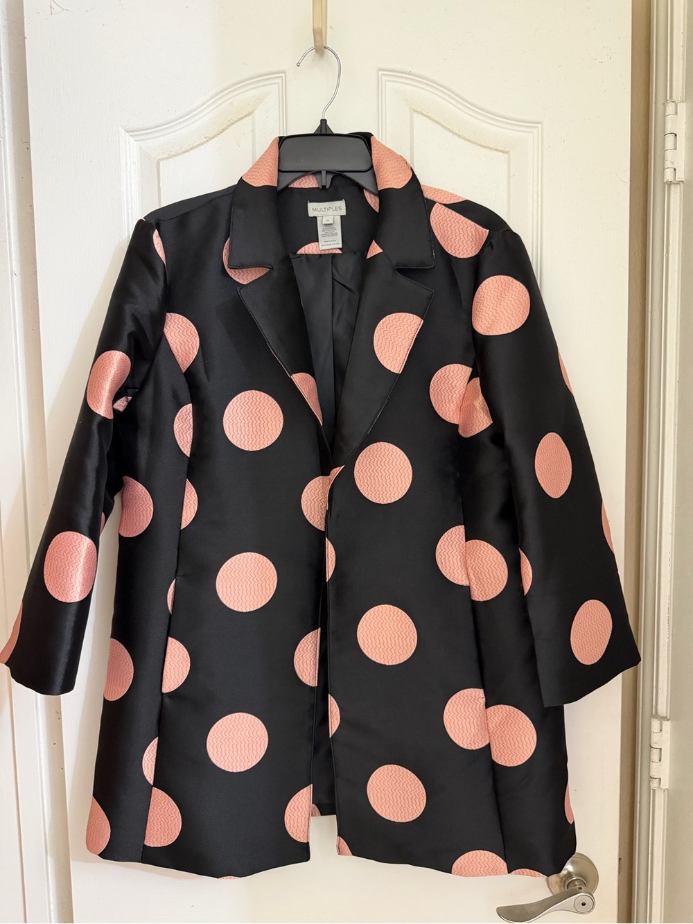 Black & Pink Polka Dot Women's Coat by Multiples